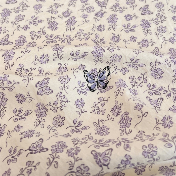 91家纺网 家纺一手货源 找家纺 圣比熊 2026新款A类云朵棉床单亲肤四季款席梦思床罩全包床单三件套 蝴蝶梦境