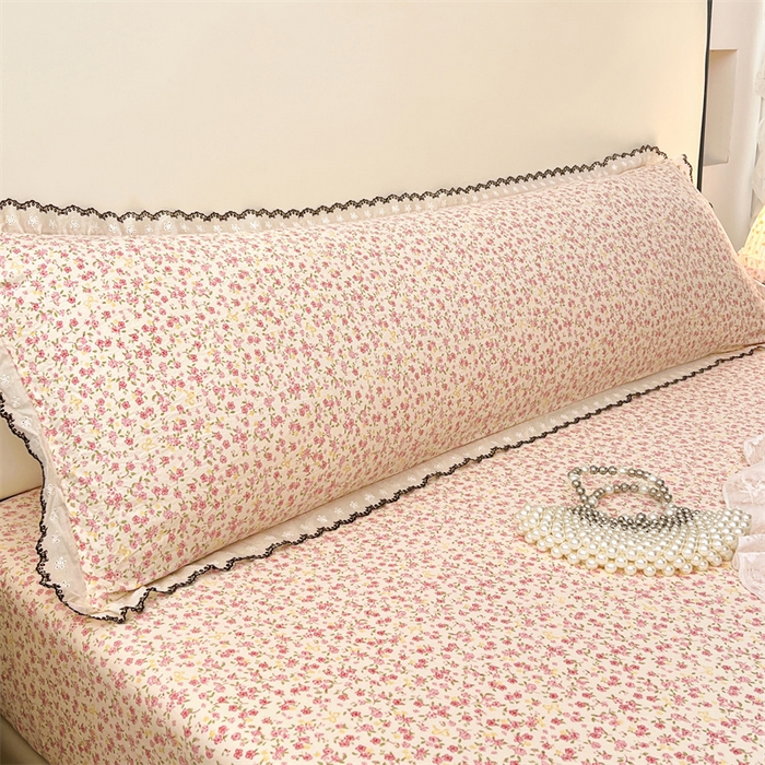 91家纺网 家纺一手货源 找家纺 （总）圣比熊 2026新款A类云朵棉蕾丝花边枕套宿舍情侣双人加长枕芯内胆套