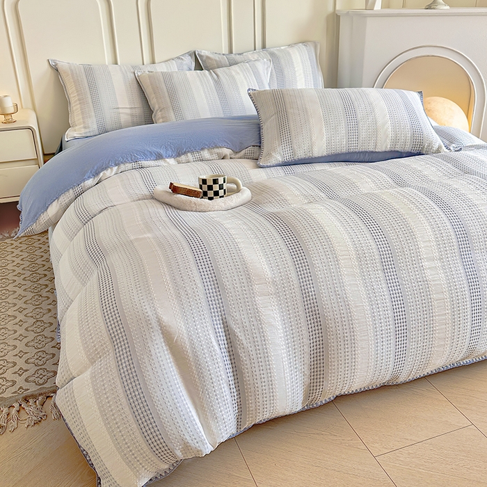 91家纺网 家纺一手货源 找家纺 （总）木子家纺 2026新款水洗棉贝壳边四件套-皖沙