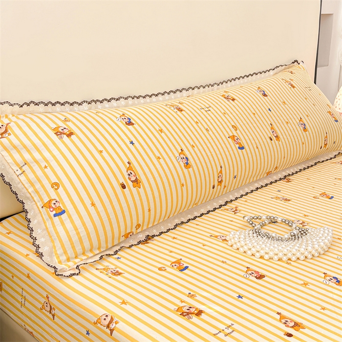 91家纺网 家纺一手货源 找家纺 （总）圣比熊 2026新款A类云朵棉蕾丝花边枕套宿舍情侣双人加长枕芯内胆套