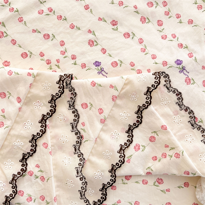 91家纺网 家纺一手货源 找家纺 圣比熊 2026新款A类云朵棉蕾丝花边枕套宿舍情侣双人加长枕芯内胆套 花漾甜心（单层蕾丝花边）