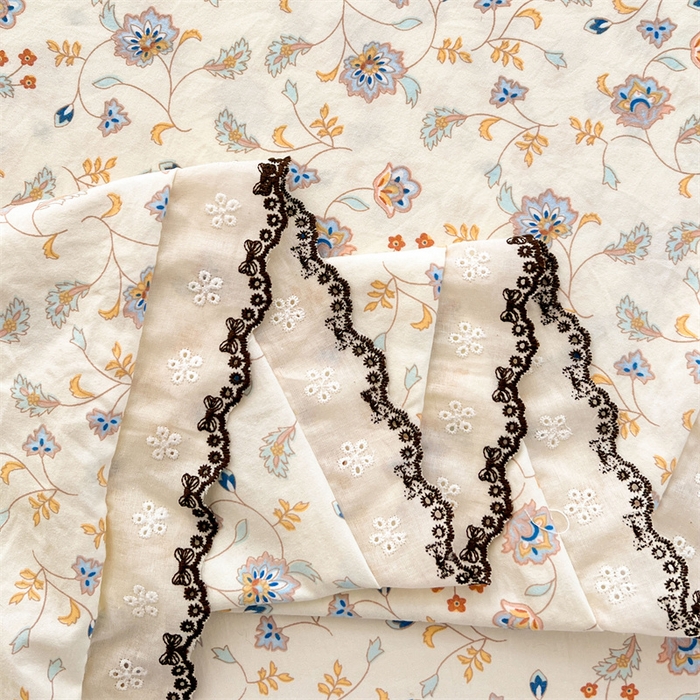 91家纺网 家纺一手货源 找家纺 圣比熊 2026新款A类云朵棉蕾丝花边枕套宿舍情侣双人加长枕芯内胆套 花蔓清风（单层蕾丝花边）