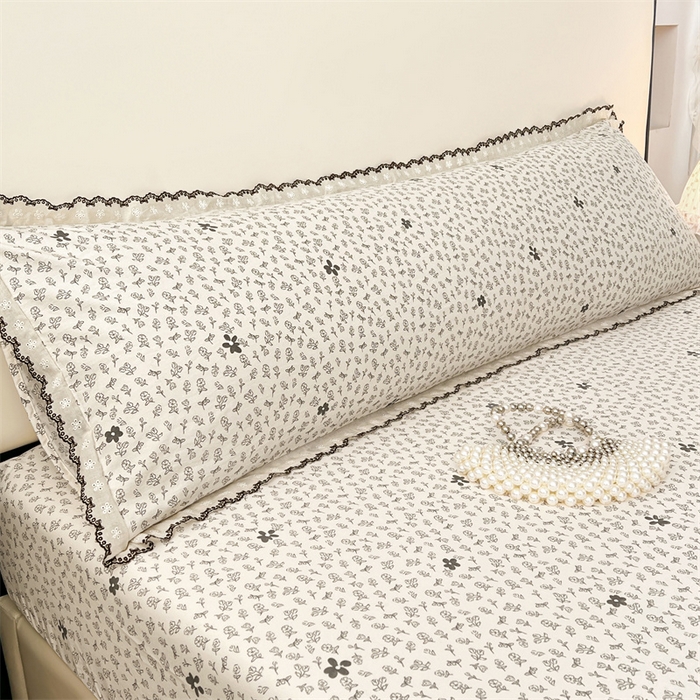 圣比熊 2026新款A类云朵棉蕾丝花边枕套宿舍情侣双人加长枕芯内胆套 花无意（单层蕾丝花边）