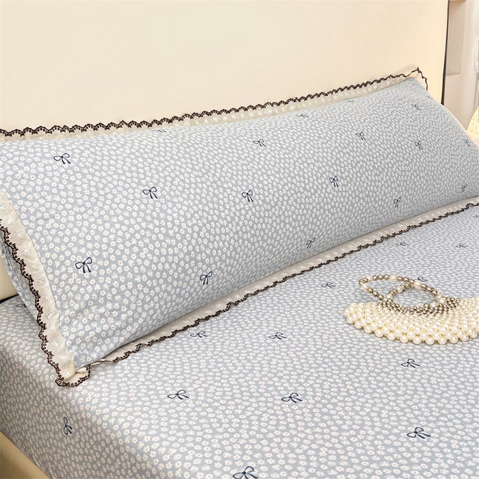 圣比熊 2026新款A类云朵棉蕾丝花边枕套宿舍情侣双人加长枕芯内胆套 花屿轻梦（单层蕾丝花边）