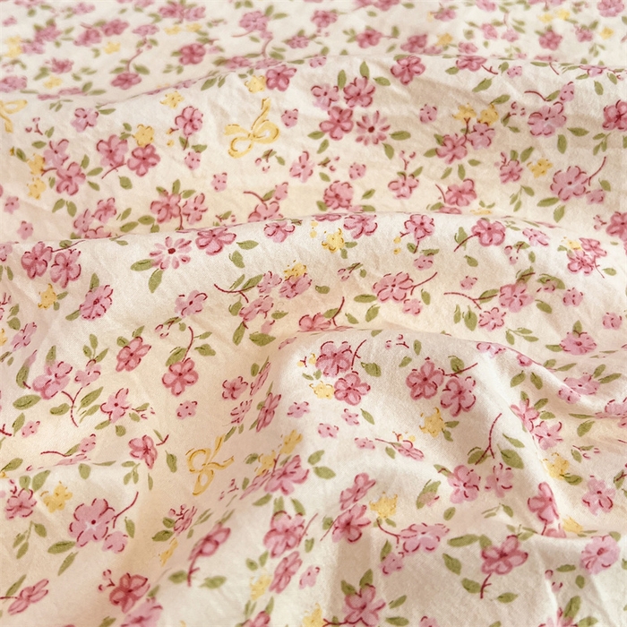 91家纺网 家纺一手货源 找家纺 圣比熊 2026新款A类云朵棉床单亲肤四季款席梦思床罩全包床单三件套 芊芊花海