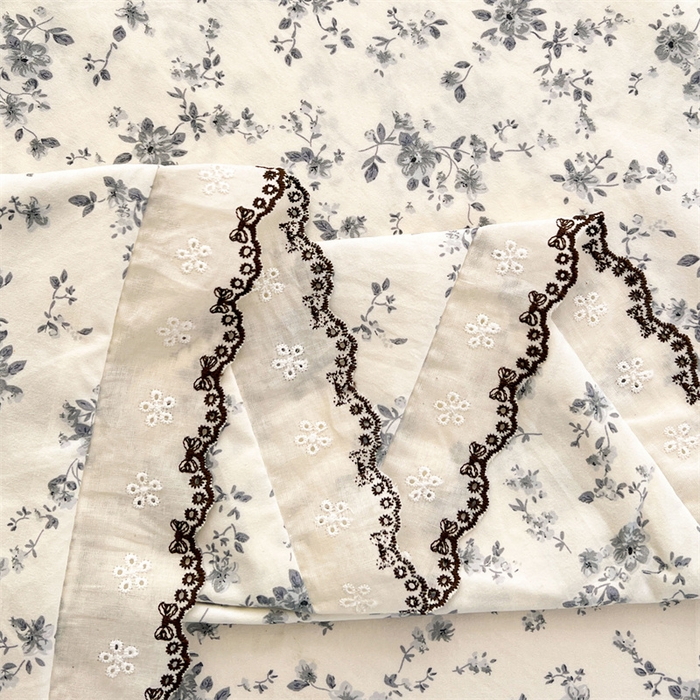 91家纺网 家纺一手货源 找家纺 圣比熊 2026新款A类云朵棉蕾丝花边枕套宿舍情侣双人加长枕芯内胆套 兰亭序-灰（单层蕾丝花边）