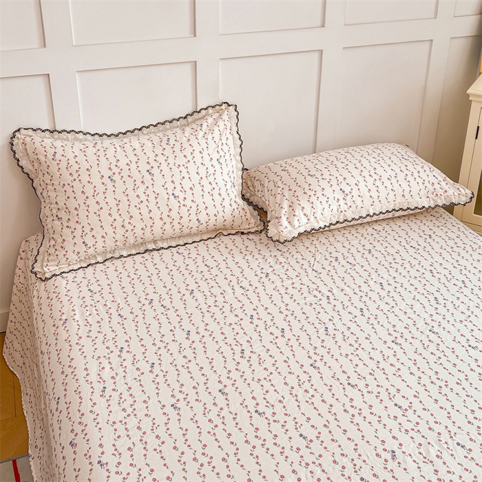 91家纺网 家纺一手货源 找家纺 圣比熊 2026新款A类云朵棉蕾丝花边枕套宿舍单人单只一只装枕芯内胆套 花漾甜心（单层蕾丝花边）