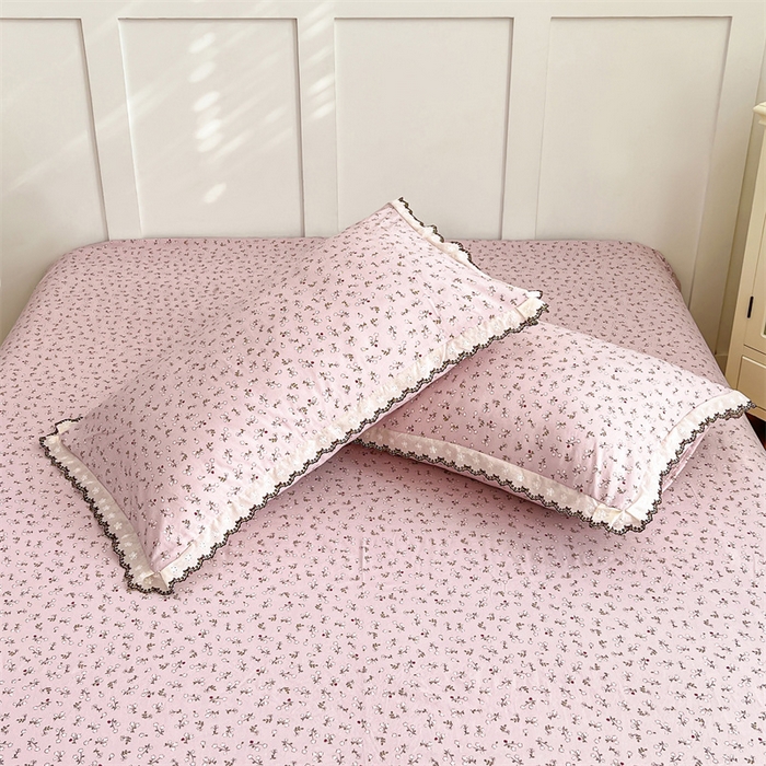 91家纺网 家纺一手货源 找家纺 圣比熊 2026新款A类云朵棉蕾丝花边枕套宿舍单人单只一只装枕芯内胆套 爱丽丝-粉（单层蕾丝花边）