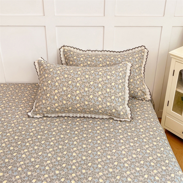 圣比熊 2026新款A类云朵棉蕾丝花边枕套宿舍单人单只一只装枕芯内胆套 海棠花开（单层蕾丝花边）