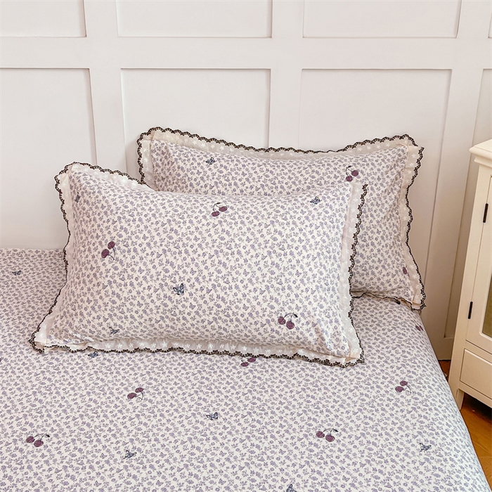 圣比熊 2026新款A类云朵棉蕾丝花边枕套宿舍单人单只一只装枕芯内胆套 蝴蝶梦境（单层蕾丝花边）