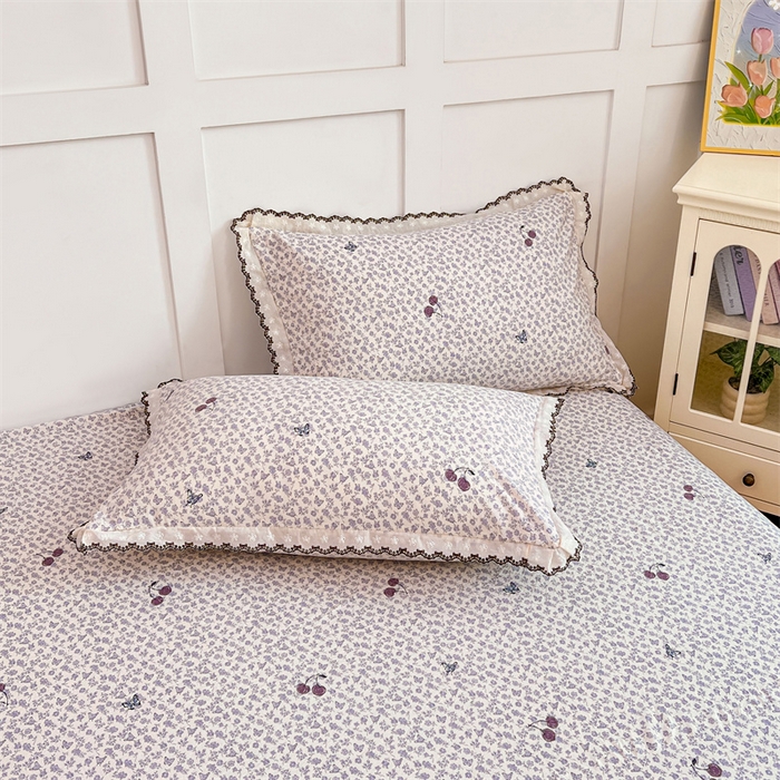 91家纺网 家纺一手货源 找家纺 圣比熊 2026新款A类云朵棉蕾丝花边枕套宿舍单人单只一只装枕芯内胆套 蝴蝶梦境（单层蕾丝花边）