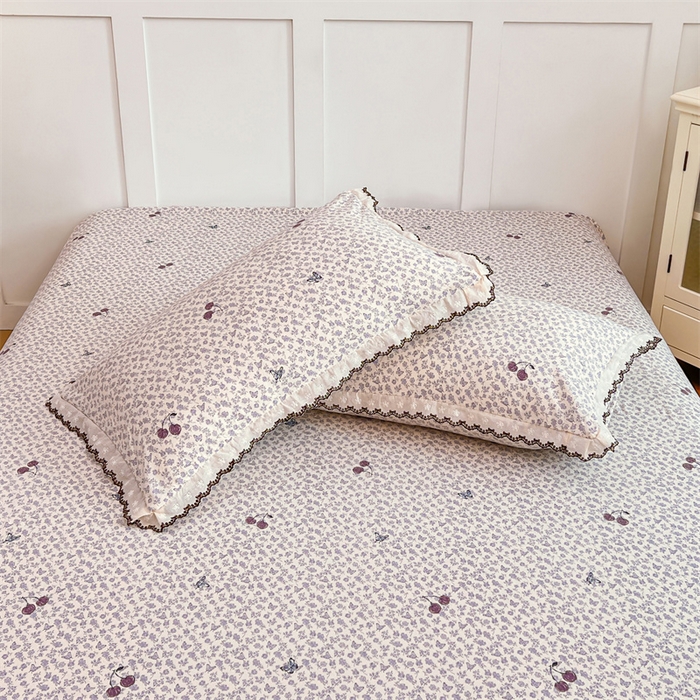 91家纺网 家纺一手货源 找家纺 圣比熊 2026新款A类云朵棉蕾丝花边枕套宿舍单人单只一只装枕芯内胆套 蝴蝶梦境（单层蕾丝花边）