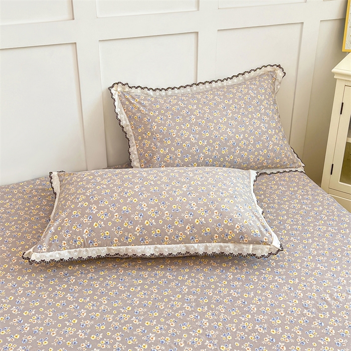 91家纺网 家纺一手货源 找家纺 圣比熊 2026新款A类云朵棉蕾丝花边枕套宿舍单人单只一只装枕芯内胆套 花无归期（单层蕾丝花边）
