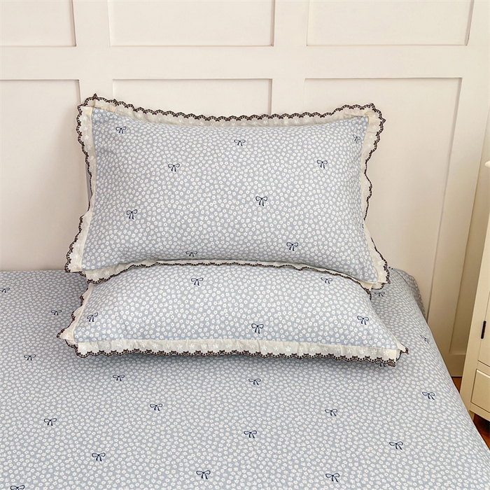 91家纺网 家纺一手货源 找家纺 圣比熊 2026新款A类云朵棉蕾丝花边枕套宿舍单人单只一只装枕芯内胆套 花屿轻梦（单层蕾丝花边）