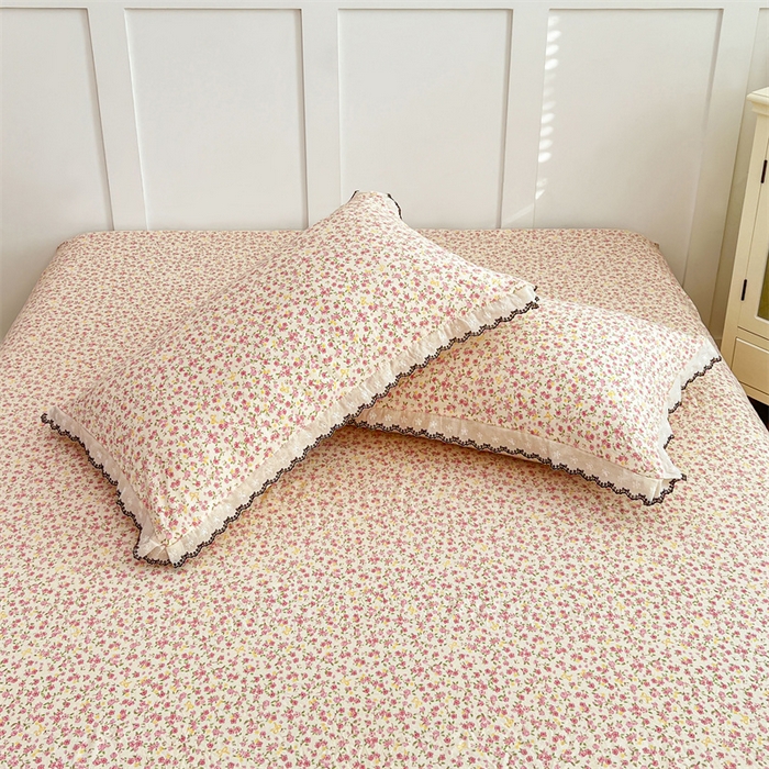 91家纺网 家纺一手货源 找家纺 圣比熊 2026新款A类云朵棉蕾丝花边枕套宿舍单人单只一只装枕芯内胆套 芊芊花海（单层蕾丝花边）