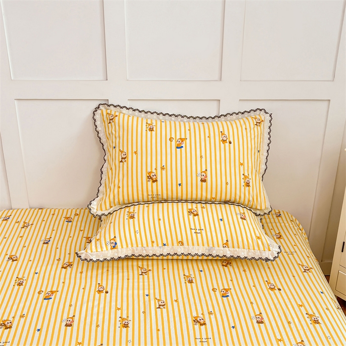 91家纺网 家纺一手货源 找家纺 圣比熊 2026新款A类云朵棉蕾丝花边枕套宿舍单人单只一只装枕芯内胆套 小星愿（单层蕾丝花边）