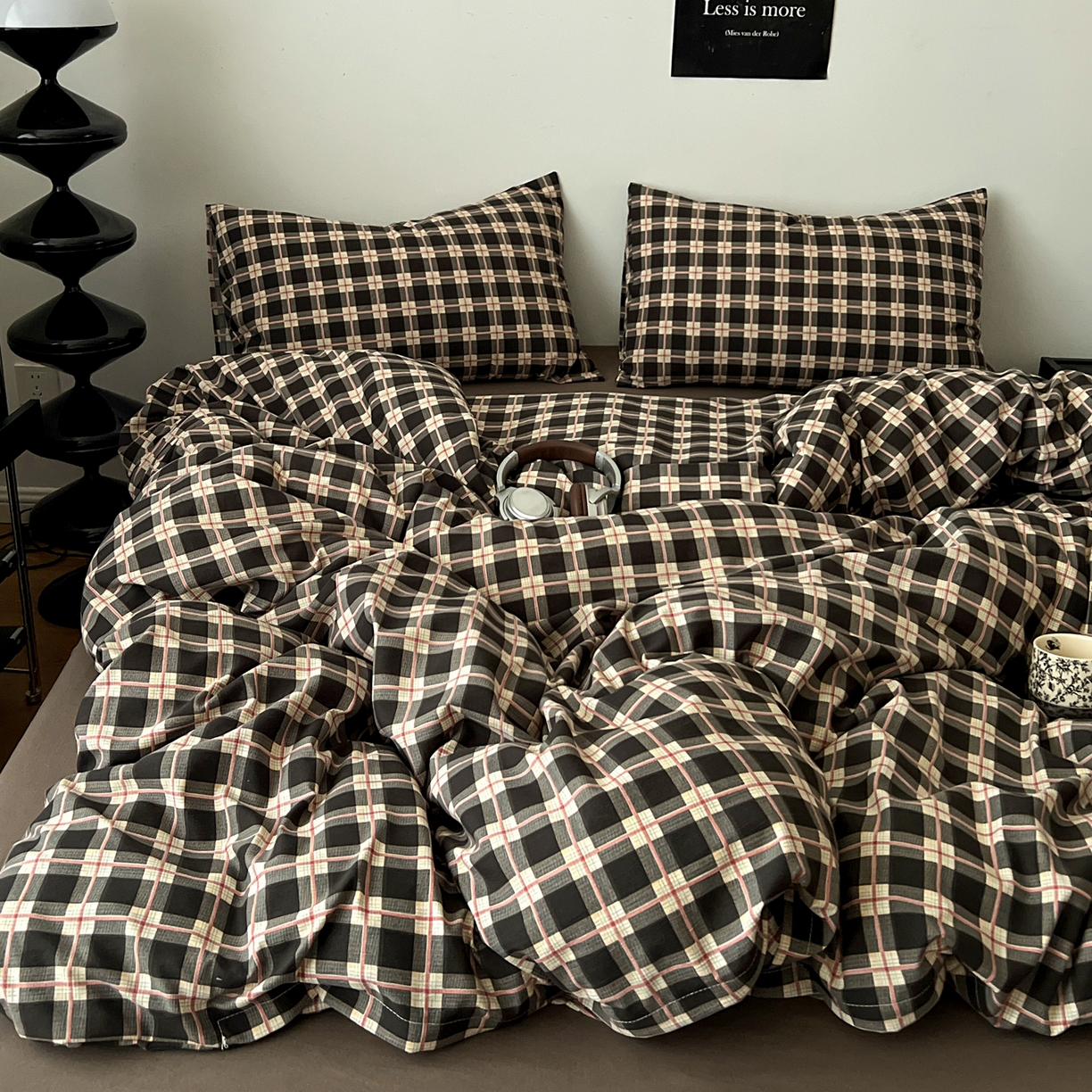 91家纺网 家纺一手货源 找家纺 （总）你好美丽 2026新款130克高克重格调简麻水洗四件套（暗合）