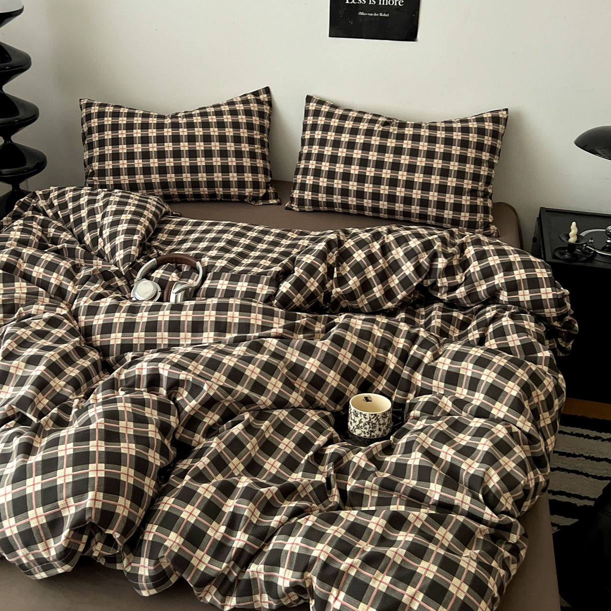 91家纺网 家纺一手货源 找家纺 （总）你好美丽 2026新款130克高克重格调简麻水洗四件套（暗合）