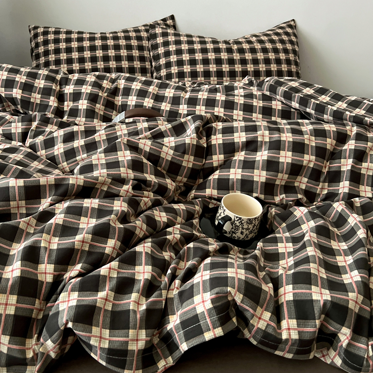 91家纺网 家纺一手货源 找家纺 （总）你好美丽 2026新款130克高克重格调简麻水洗四件套（暗合）