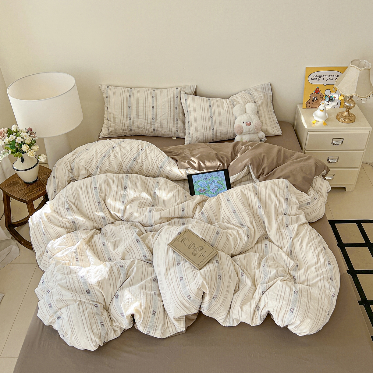 91家纺网 家纺一手货源 找家纺 （总）爱丽丝 2026新款全棉剪花色织提花四件套