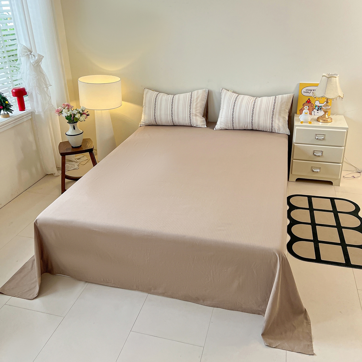 91家纺网 家纺一手货源 找家纺 爱丽丝 2026新款全棉剪花色织提花四件套 花颜-咖