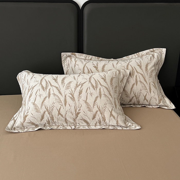 91家纺网 家纺一手货源 找家纺 爱丽丝 2026新款全棉色织提花四件套 风吹穗绒-卡其