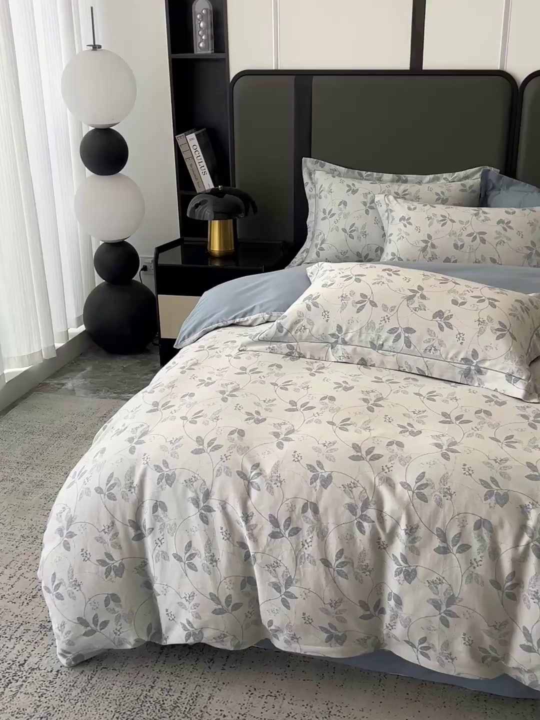 91家纺网 家纺一手货源 找家纺 爱丽丝 2026新款全棉色织提花四件套 枝繁叶茂-蓝