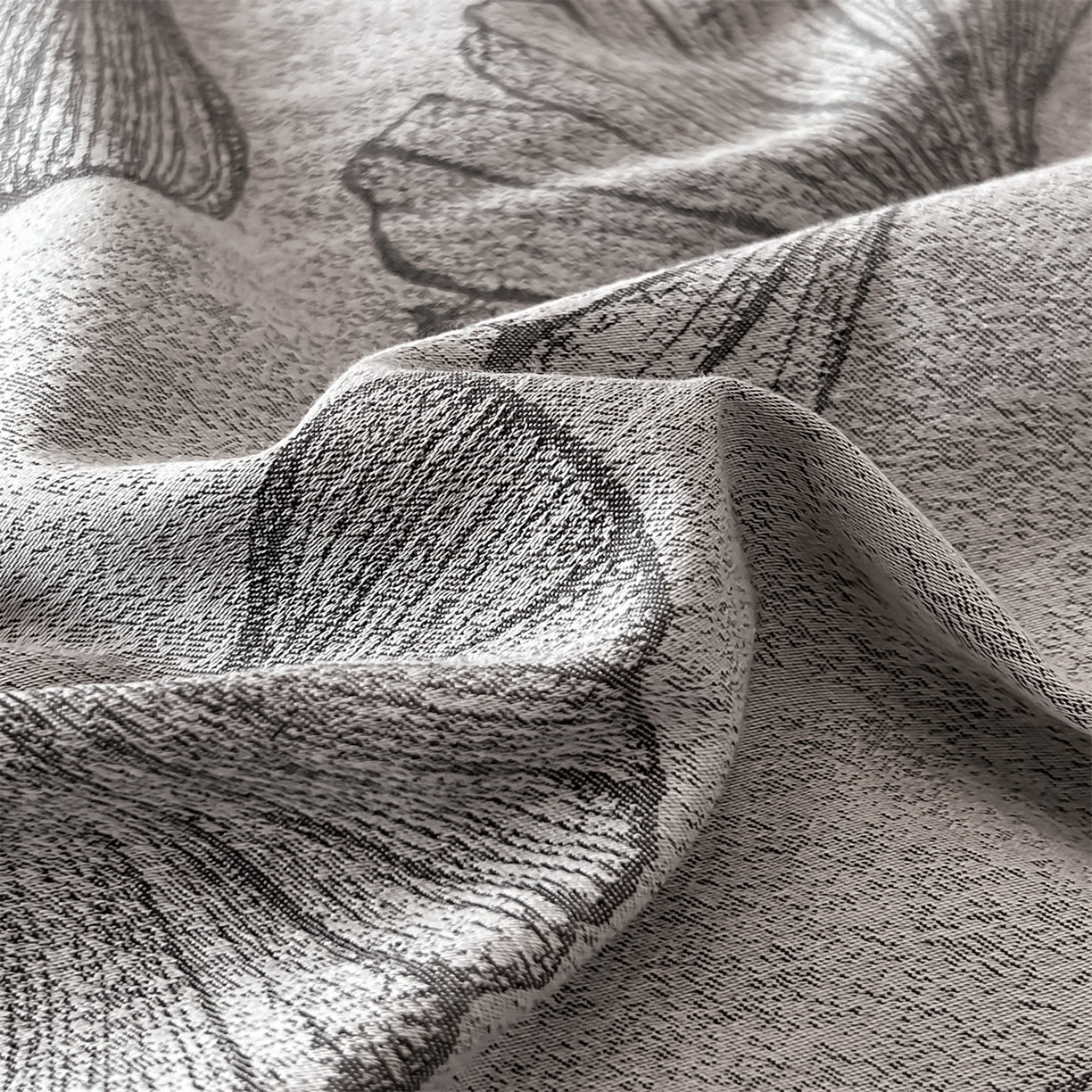 91家纺网 家纺一手货源 找家纺 爱丽丝 2026新款全棉色织提花四件套 银杏叶-灰色