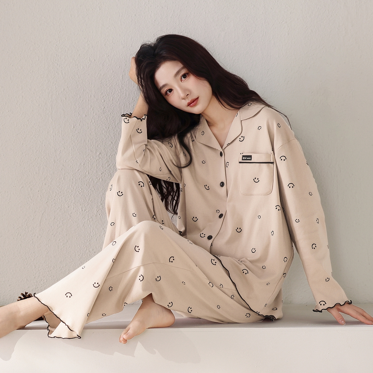 91家纺网 家纺一手货源 找家纺 （总）洛兰沙家居馆 2026新款长袖睡衣女款纯棉春季印花开衫翻领家居服可外穿套装 第二批