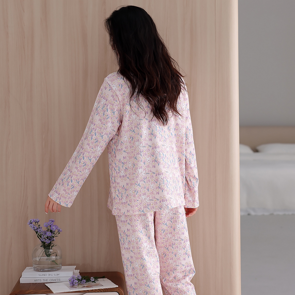 91家纺网 家纺一手货源 找家纺 （总）2026新款拉架棉长袖秋冬带胸垫防凸点可外穿家居服女士宽松睡衣家居服 第11批