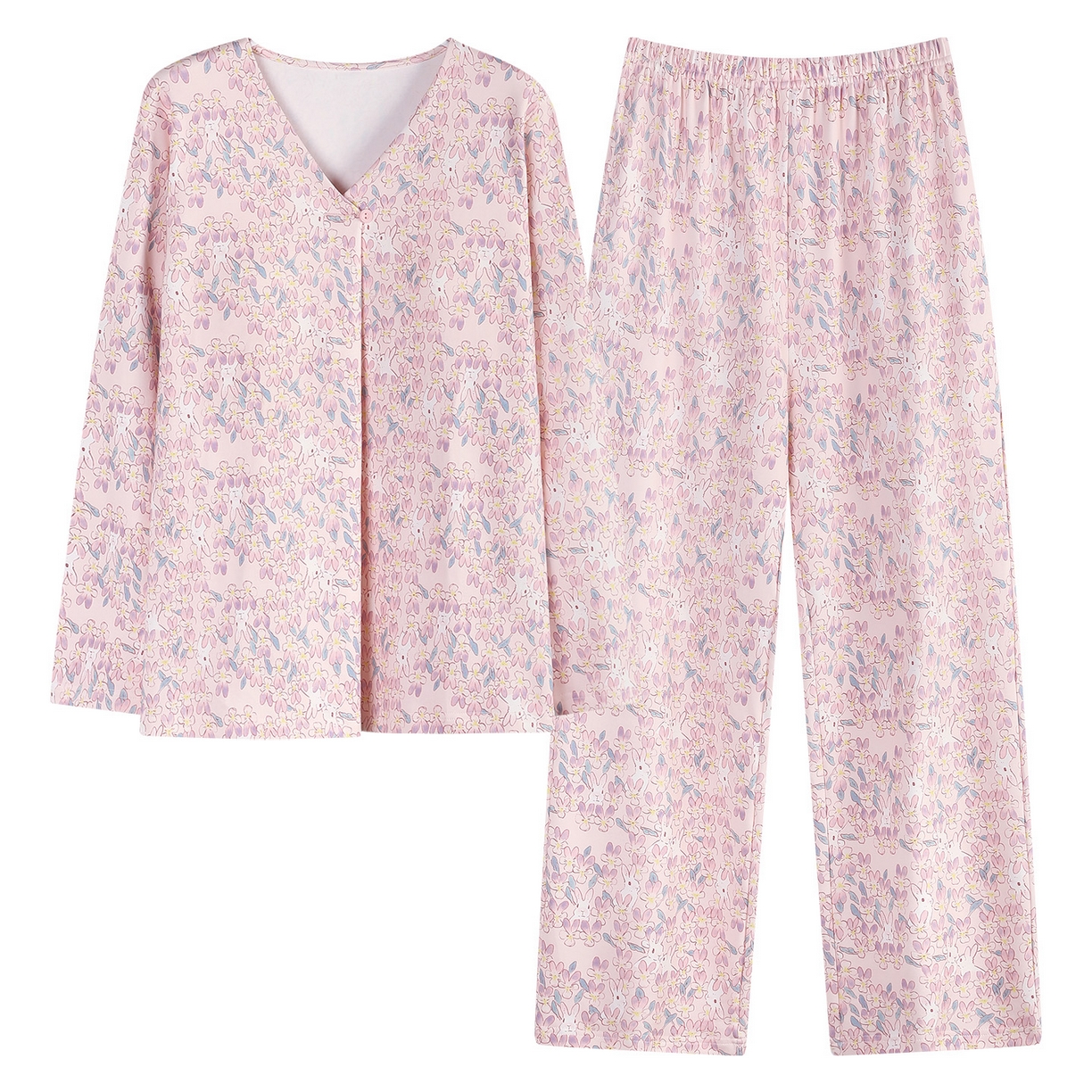 91家纺网 家纺一手货源 找家纺 （总）2026新款拉架棉长袖秋冬带胸垫防凸点可外穿家居服女士宽松睡衣家居服 第11批