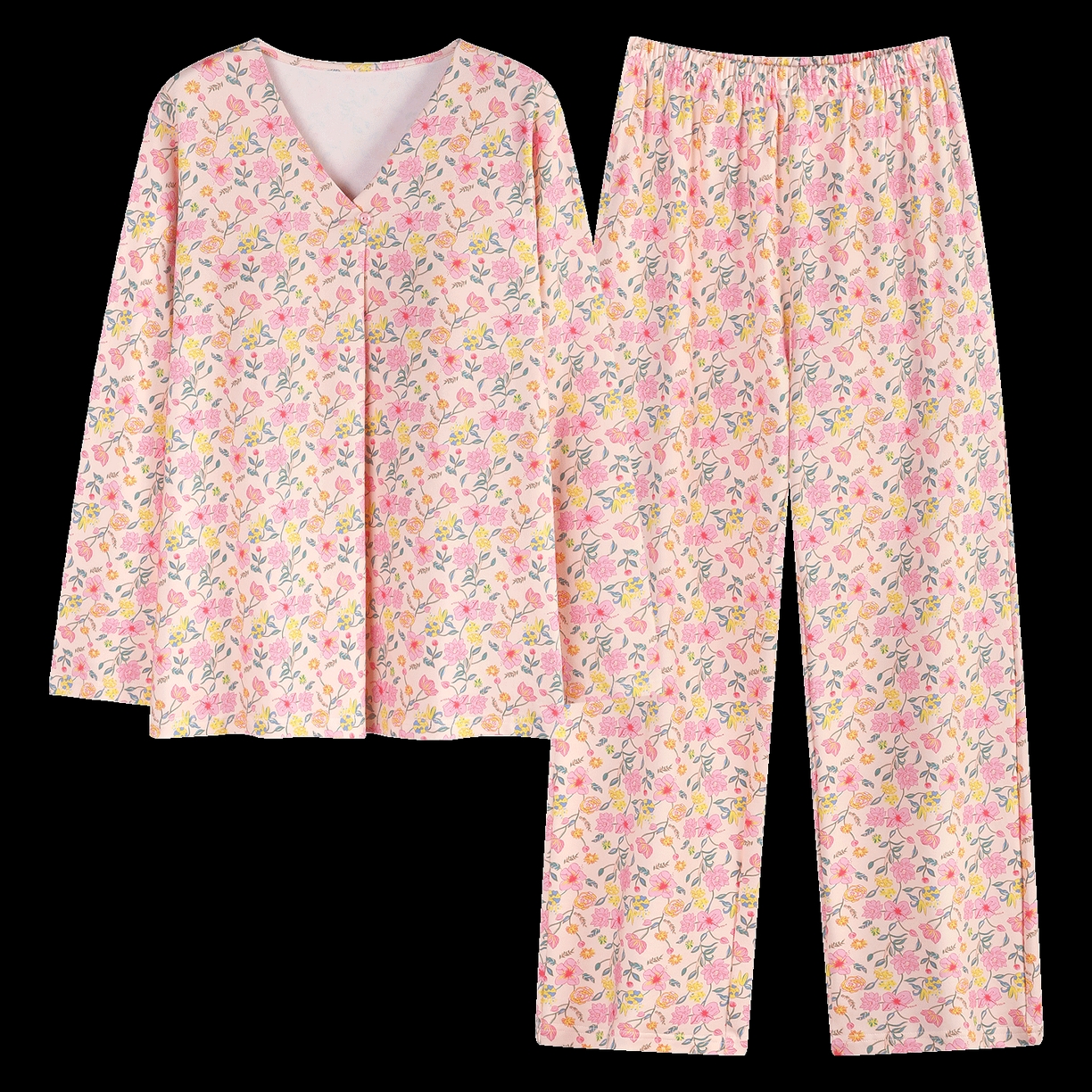 91家纺网 家纺一手货源 找家纺 2026新款拉架棉长袖秋冬带胸垫防凸点可外穿家居服女士宽松睡衣家居服 第11批 5804