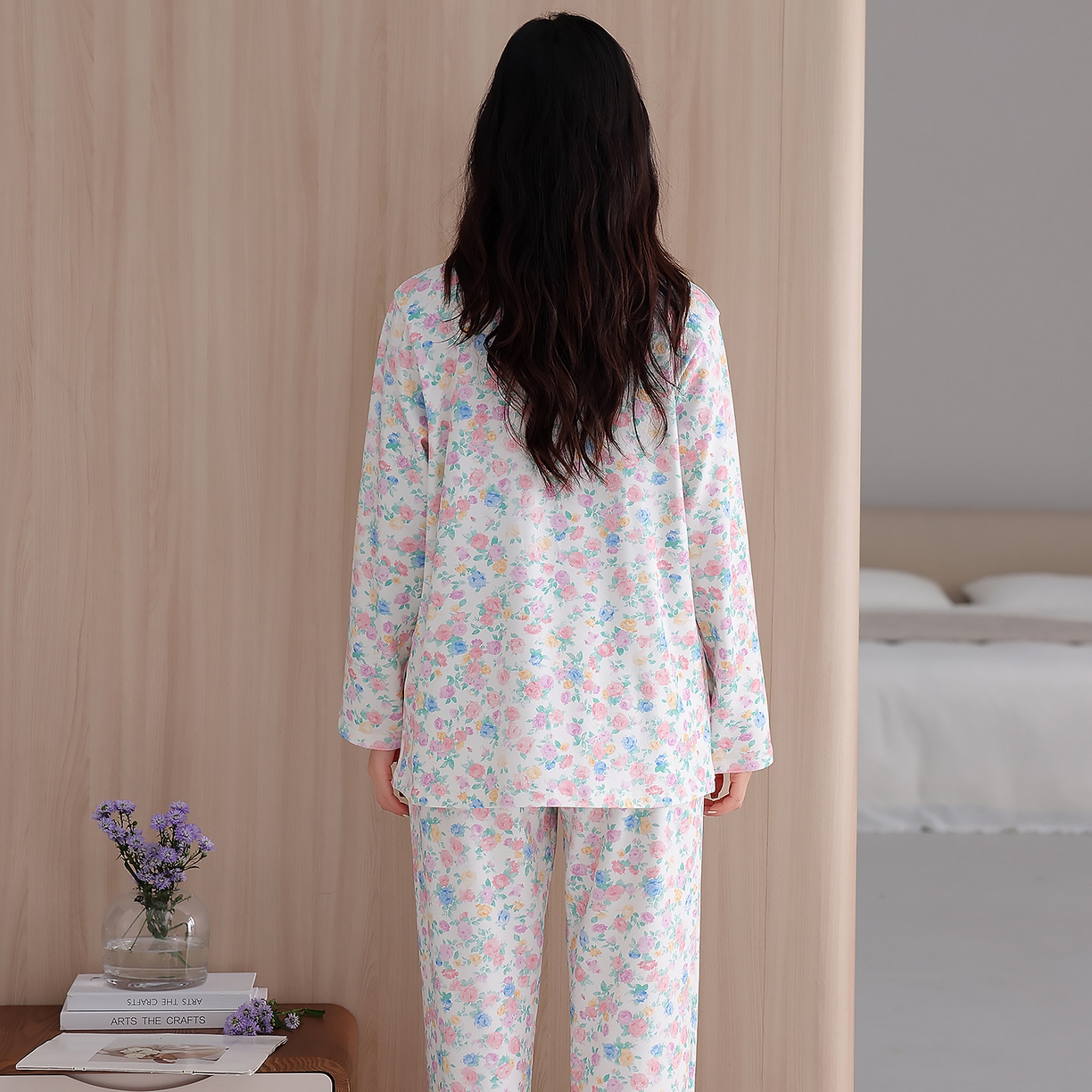 91家纺网 家纺一手货源 找家纺 2026新款拉架棉长袖秋冬带胸垫防凸点可外穿家居服女士宽松睡衣家居服 第11批 5805