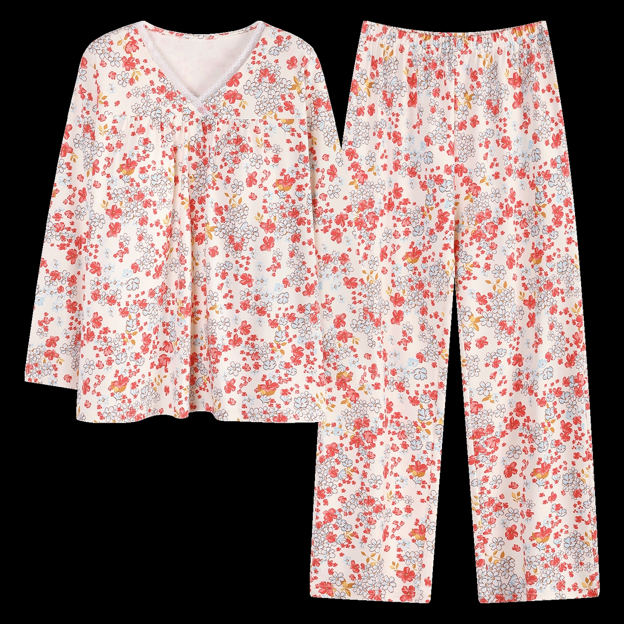 91家纺网 家纺一手货源 找家纺 2026新款拉架棉长袖秋冬带胸垫防凸点可外穿家居服女士宽松睡衣家居服 第11批 5806