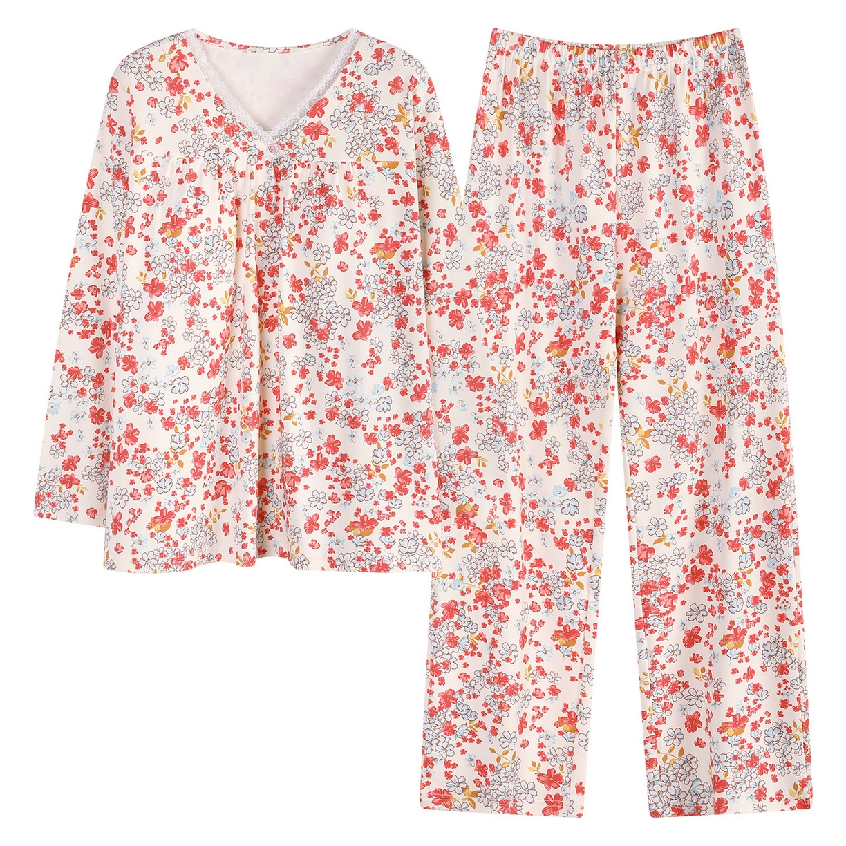 91家纺网 家纺一手货源 找家纺 2026新款拉架棉长袖秋冬带胸垫防凸点可外穿家居服女士宽松睡衣家居服 第11批 5806