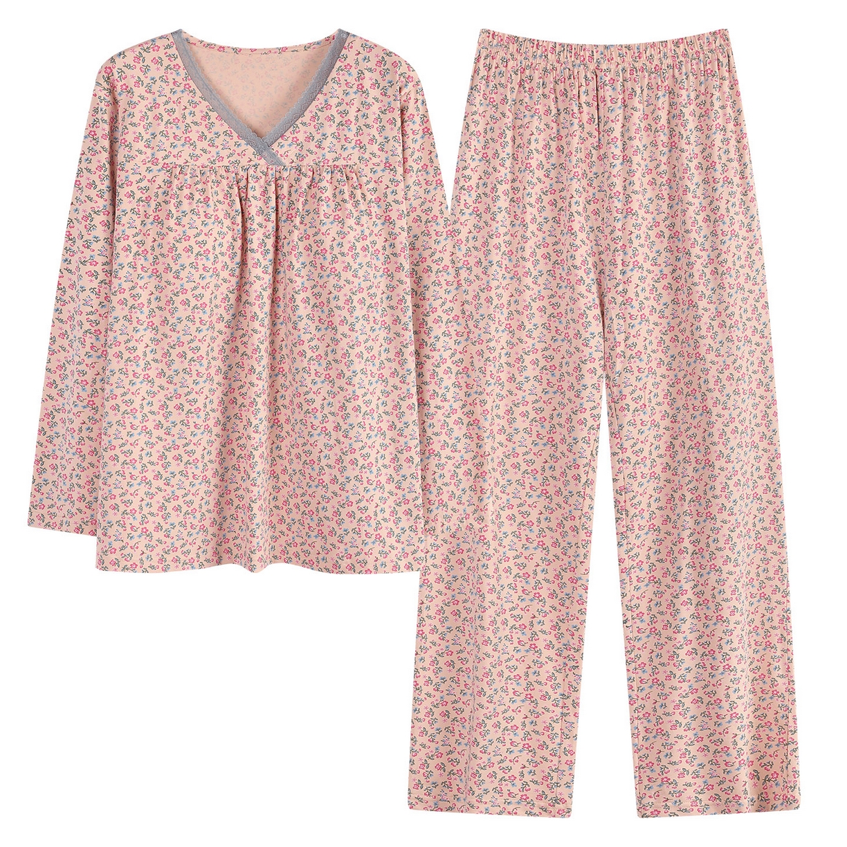 91家纺网 家纺一手货源 找家纺 2026新款拉架棉长袖秋冬带胸垫防凸点可外穿家居服女士宽松睡衣家居服 第11批 5807