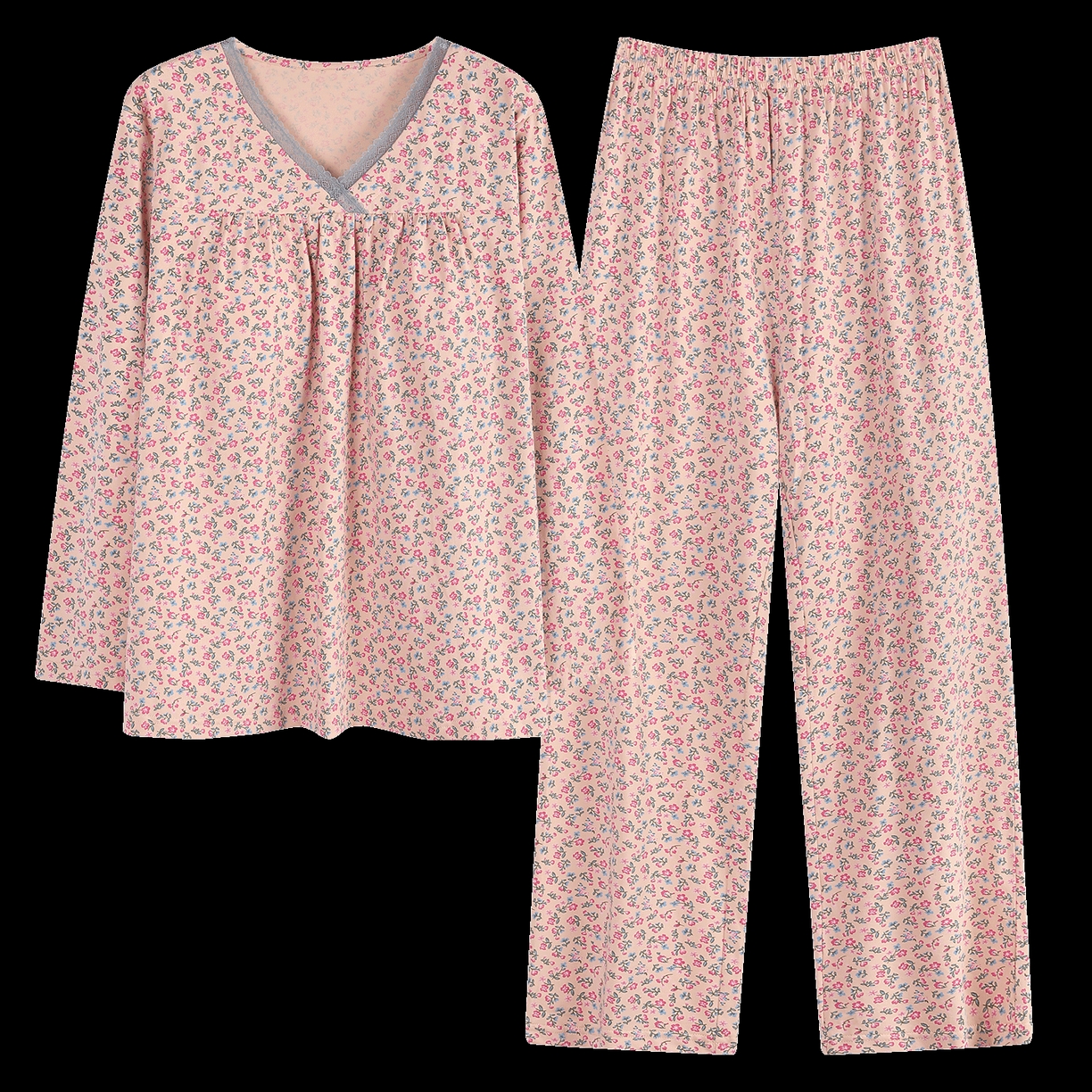 91家纺网 家纺一手货源 找家纺 2026新款拉架棉长袖秋冬带胸垫防凸点可外穿家居服女士宽松睡衣家居服 第11批 5807