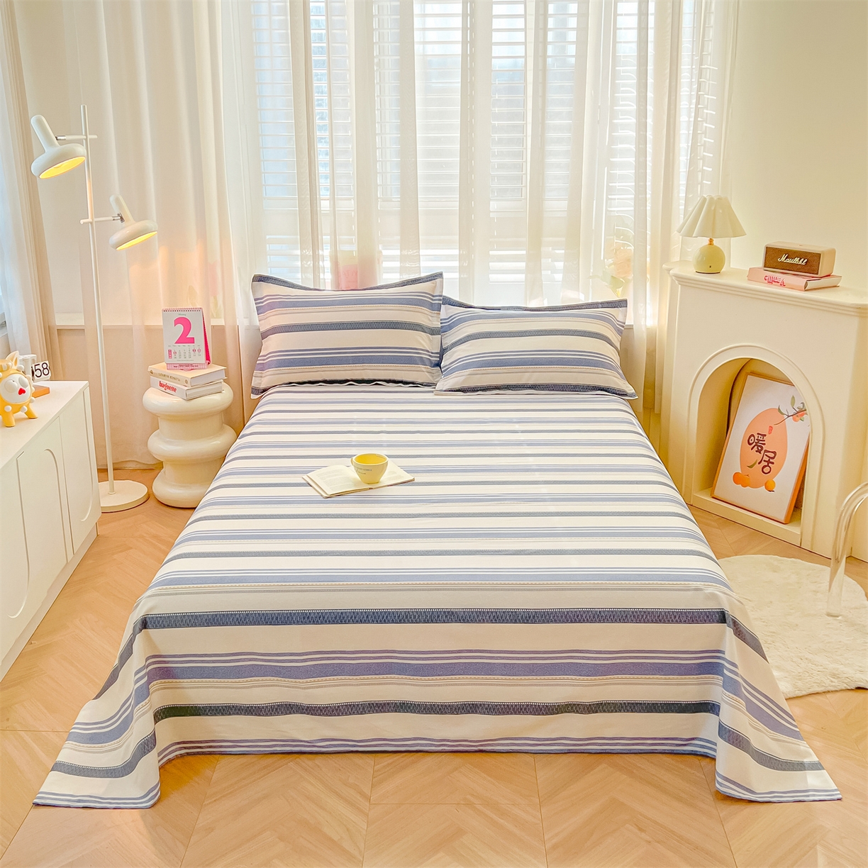 91家纺网 家纺一手货源 找家纺 珂博家纺 2026新款小碎花纯棉12868四件套全棉学生三件套场景二 潮流前线