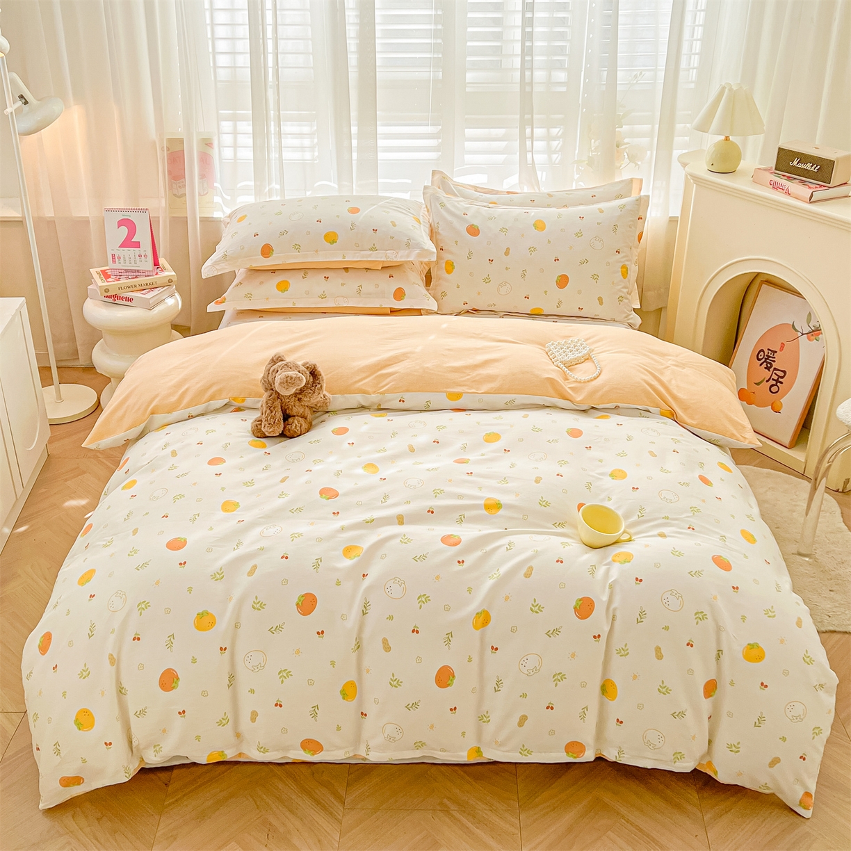 91家纺网 家纺一手货源 找家纺 （总）珂博家纺 2026新款小碎花纯棉12868四件套全棉学生三件套场景二