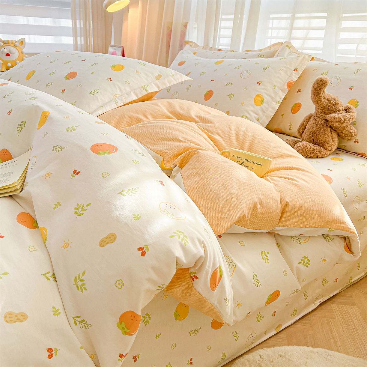 91家纺网 家纺一手货源 找家纺 （总）珂博家纺 2026新款小碎花纯棉12868四件套全棉学生三件套场景二