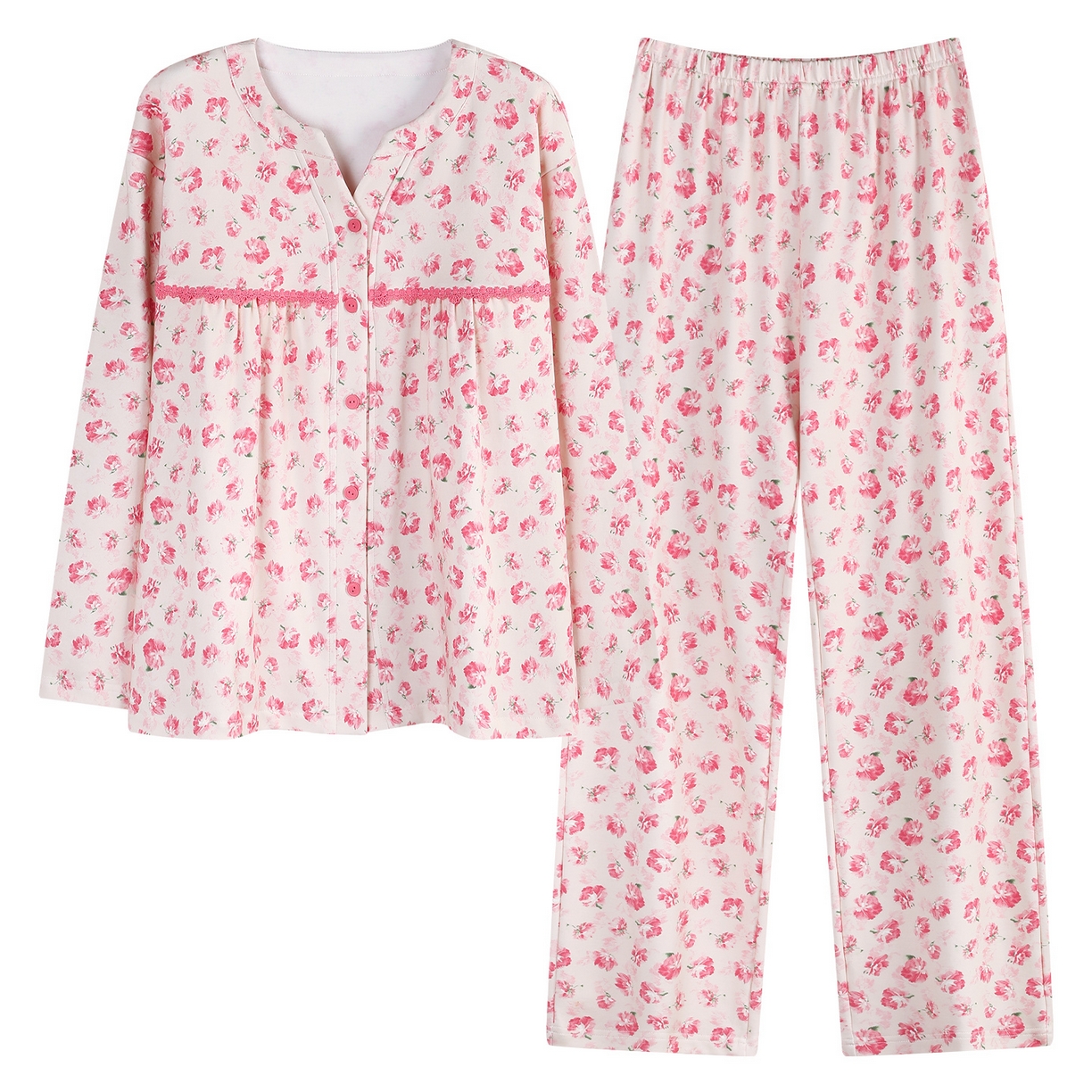 91家纺网 家纺一手货源 找家纺 洛兰沙家居馆 2026新款秋冬睡衣女拉架棉带胸垫可外穿长袖长裤青中年女士家居服套装第12批  5903