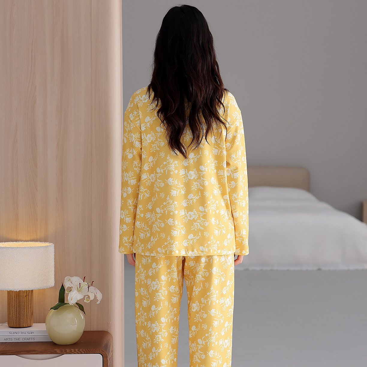 91家纺网 家纺一手货源 找家纺 洛兰沙家居馆 2026新款秋冬睡衣女拉架棉带胸垫可外穿长袖长裤青中年女士家居服套装第12批  5905