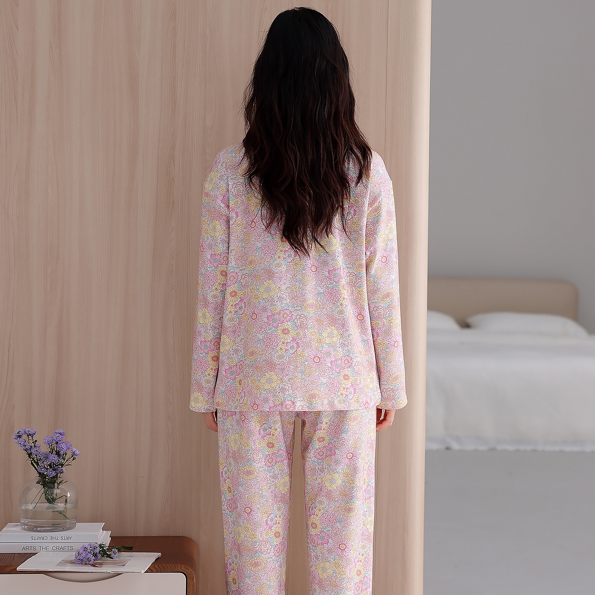 91家纺网 家纺一手货源 找家纺 洛兰沙家居馆 2026新款秋冬睡衣女拉架棉带胸垫可外穿长袖长裤青中年女士家居服套装第12批  5906