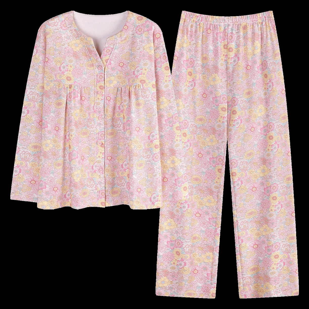 91家纺网 家纺一手货源 找家纺 洛兰沙家居馆 2026新款秋冬睡衣女拉架棉带胸垫可外穿长袖长裤青中年女士家居服套装第12批  5906