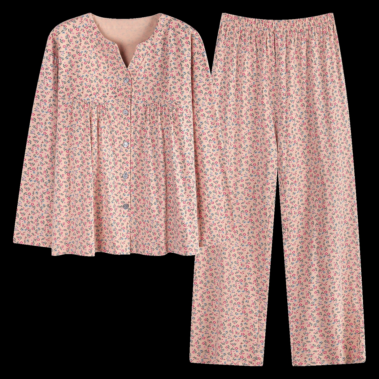 91家纺网 家纺一手货源 找家纺 洛兰沙家居馆 2026新款秋冬睡衣女拉架棉带胸垫可外穿长袖长裤青中年女士家居服套装第12批  5907