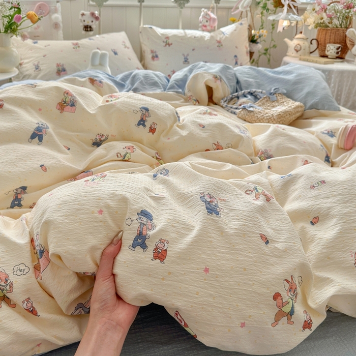 91家纺网 家纺一手货源 找家纺 （总）港岛妹妹 2026新款云感双层纱系列四件套