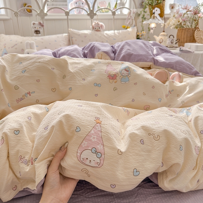 91家纺网 家纺一手货源 找家纺 （总）港岛妹妹 2026新款云感双层纱系列四件套