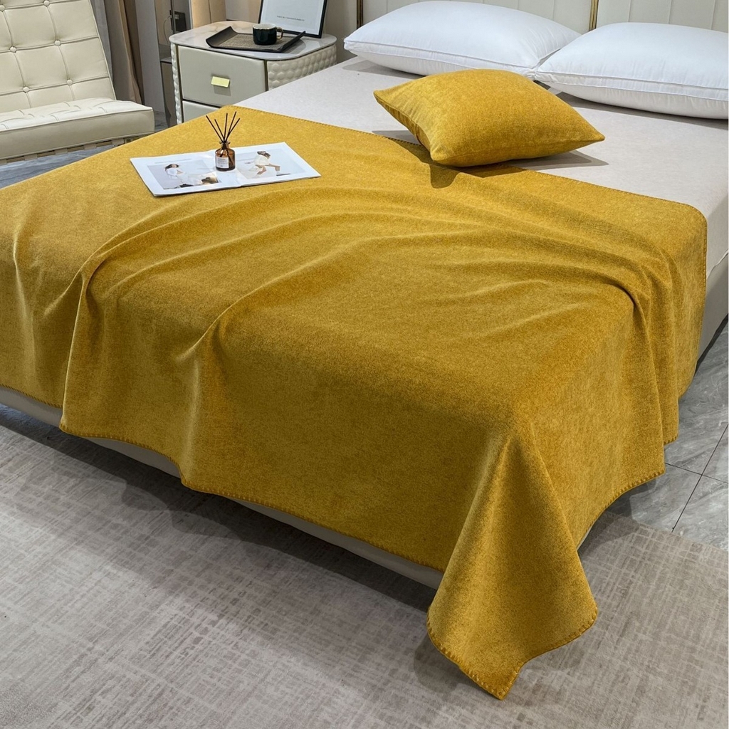 91家纺网 家纺一手货源 找家纺 （总）安力森/诚臻酒店用品 2026新款亚马逊素色宾馆酒店床盖仿棉麻单件床上用品布草