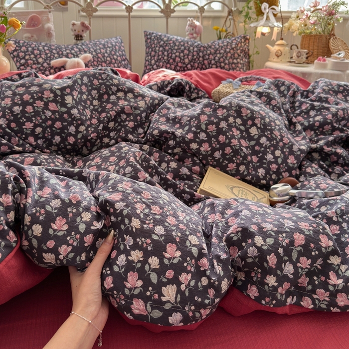 港岛妹妹 2026新款云感双层纱系列四件套 繁花