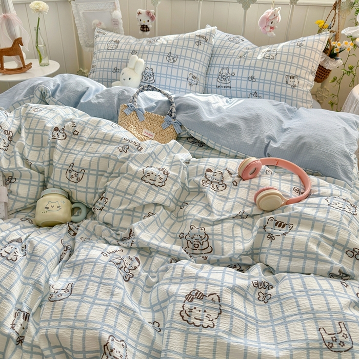 91家纺网 家纺一手货源 找家纺 港岛妹妹 2026新款云感双层纱系列四件套 格格屋